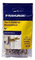 RAWLPLUG TAP-IT FIXING FOR PLASTERBOARD 4 X 40MM PACK OF 12