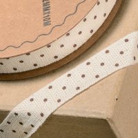 Natural Ribbon With Brown Spots - 12mm x 10m