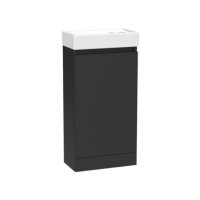 Tucker French Chiltern 400mm Floor Standing Single Door Cloakroom Basin Unit Matt Graphite