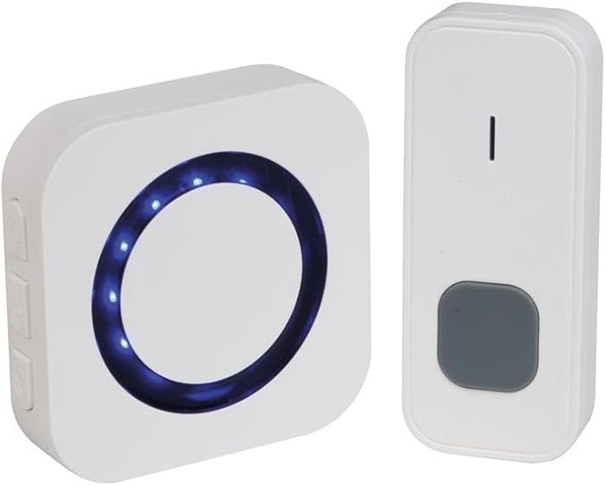 Lexi 44007PI wireless doorbell kit with bell push and chime