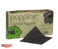 COCTAIL NAPKINS BLACK 2ply 23cm c/s4000