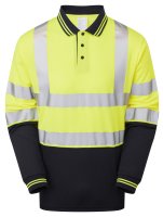 PULSAR&reg; PROTECT Two Tone Long Sleeve Polo Shirt Yellow