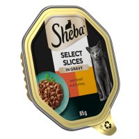 Sheba Cat Foil Tray Select Slices Beef & Turkey in Gravy 85g x 22