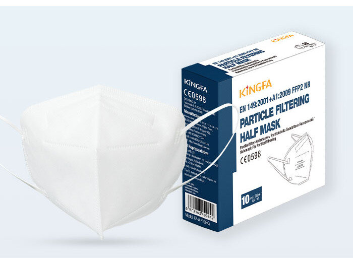 Kingfa FFP2 NR AF10 Face Masks Pack of 10, available from DMI - Ireland's Leading Dental Medical Supplier