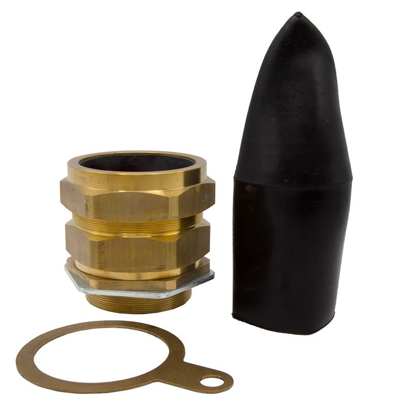 Wiska M75 Brass Cable Gland Kit With Brass Locknut And Black Shroud OD 70.0 - 78.0mm (Pack Of 1) CW75-1PK