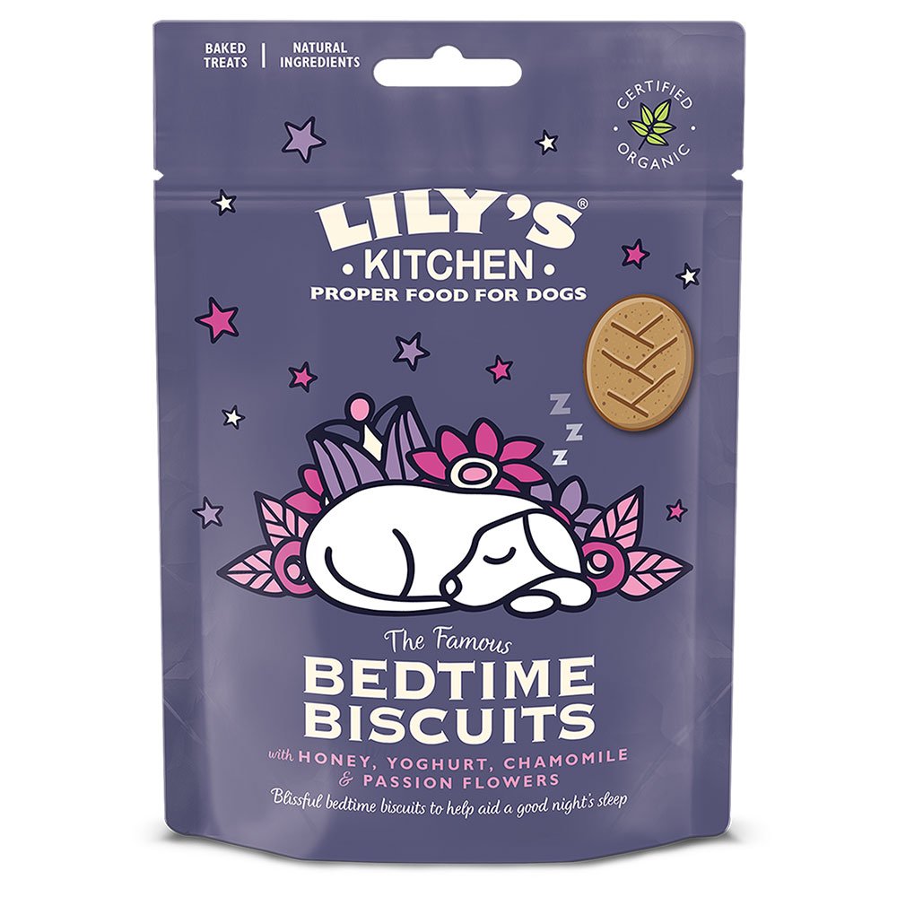 Lilys Kitchen Dog Bedtime Biscuit Treats with Honey Yogurt and Passion Flowers 8x80gm