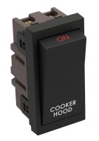 Lincoln 20 Amp Black Double Pole Module Insert - Cooker Hood