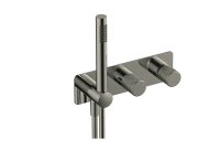 RAK-AMALFI HORIZONTAL DUAL OUTLET THERMOSTATIC CONCEALED SHOWER VALVE WITH HANDSET IN BRUSHED NICKEL