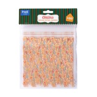 20 CHRISTMAS RESEALABLE PLASTIC TREAT BAGS - GINGERBREAD