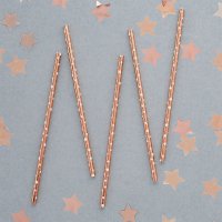 Rose Gold Spotted Paper Straws - Pack of 20