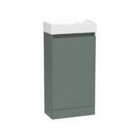 Tucker French Chiltern 400mm Floor Standing Single Door Cloakroom Basin Unit Matt Sage Green