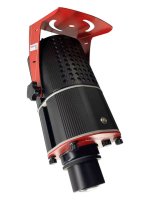 Laserglow SafetyCast 80 Sign Projector projecting EXIT symbol onto warehouse floor