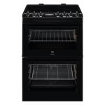 Electrolux 60cm Twin Cavity Freestanding Electric Cooker - Black | LKR655210K