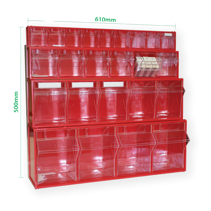 Modular Flip Bins (24 Drawers)