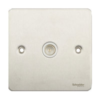 Flat Plate Stainless Steel 1G COAXIAL Socket WHITE|LV0701.0094