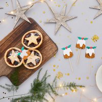 Christmas Pudding Food Picks - Pack of 6