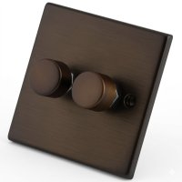 Dark Bronze 2 Gang 2 Way 400W Dimmer 6060-022