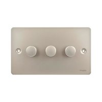 Switch Ultimate 3 Gang 2 Way LED Dimmer 75W/VA Stainless Steel