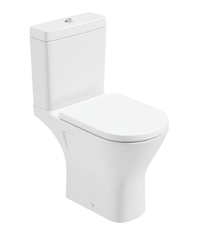 SCALA Close Coupled Open Back WC Comfort Height & Soft Close Seat