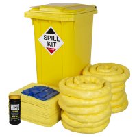 240 LITRE CHEMICAL SPILL KIT YELLOW WHEELIE BIN