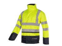 Hi-Vis Flame Retardant Rain Bomber Jacket Yellow/Navy