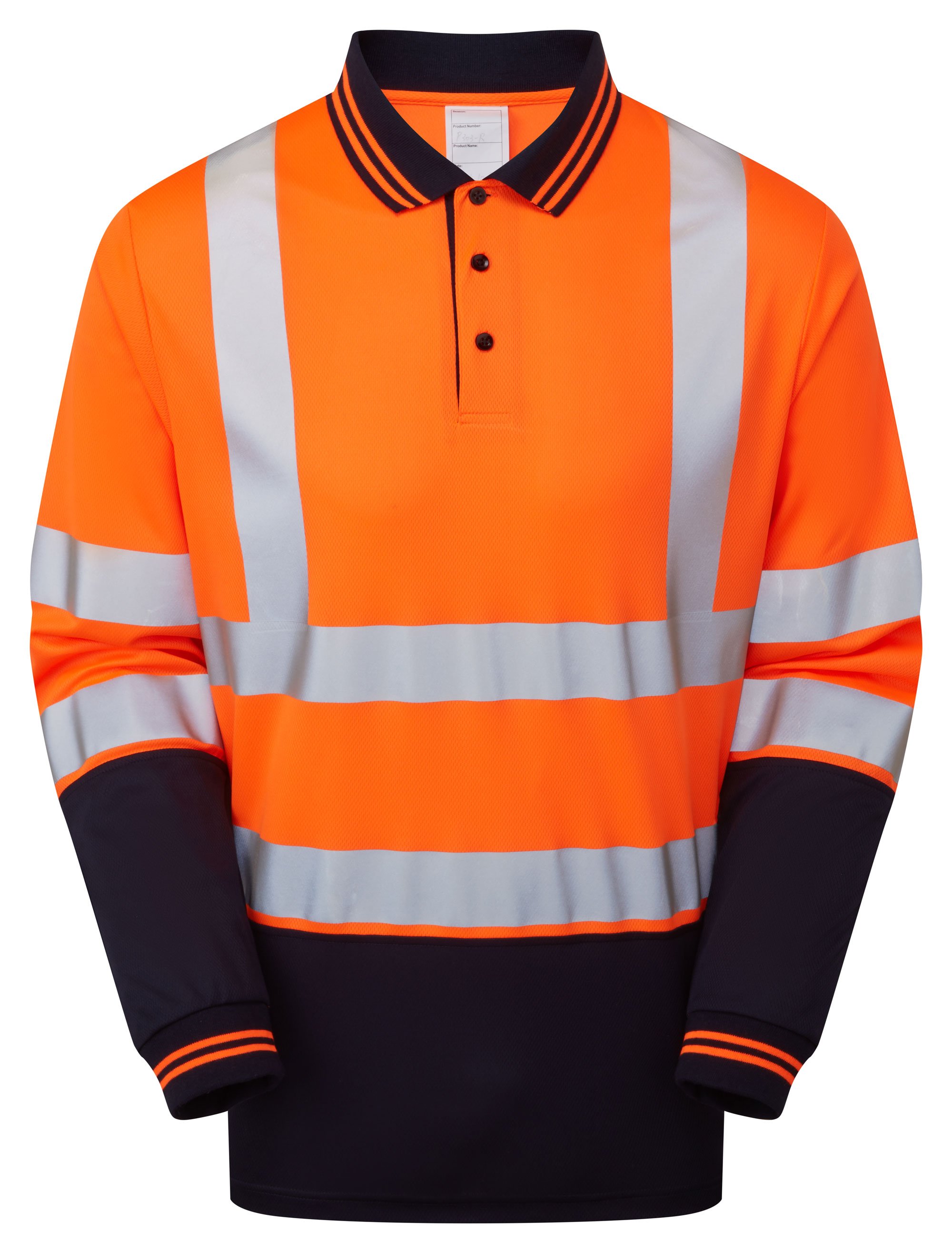 PULSAR&reg; PROTECT Two Tone Long Sleeve Polo Shirt Orange