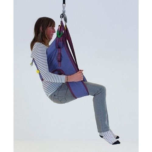  A sling with loops and it is easy to fit, padded for extra comfort which allows access to and removal of clothing. 