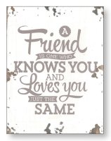 Distressed Wood Plaque/Friendship   (84513)