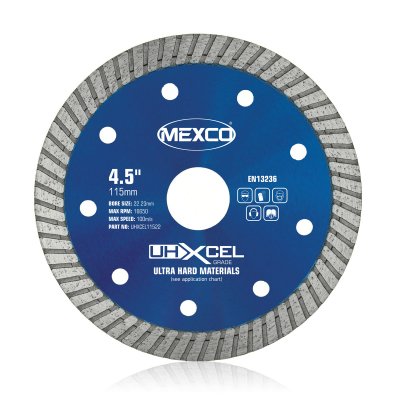 Mexco 115mm Ultra Hard Materials Diamond Blade Xcel Grade (22.23mm Bore) for Cordless Grinders