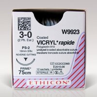 Johnson & Johnson 3/0 Vicryl Rapide Sutures - 75cm x 12 19mm, 3/8 Circle, RC - DMI Dental Supplies Ireland - Next Day Delivery