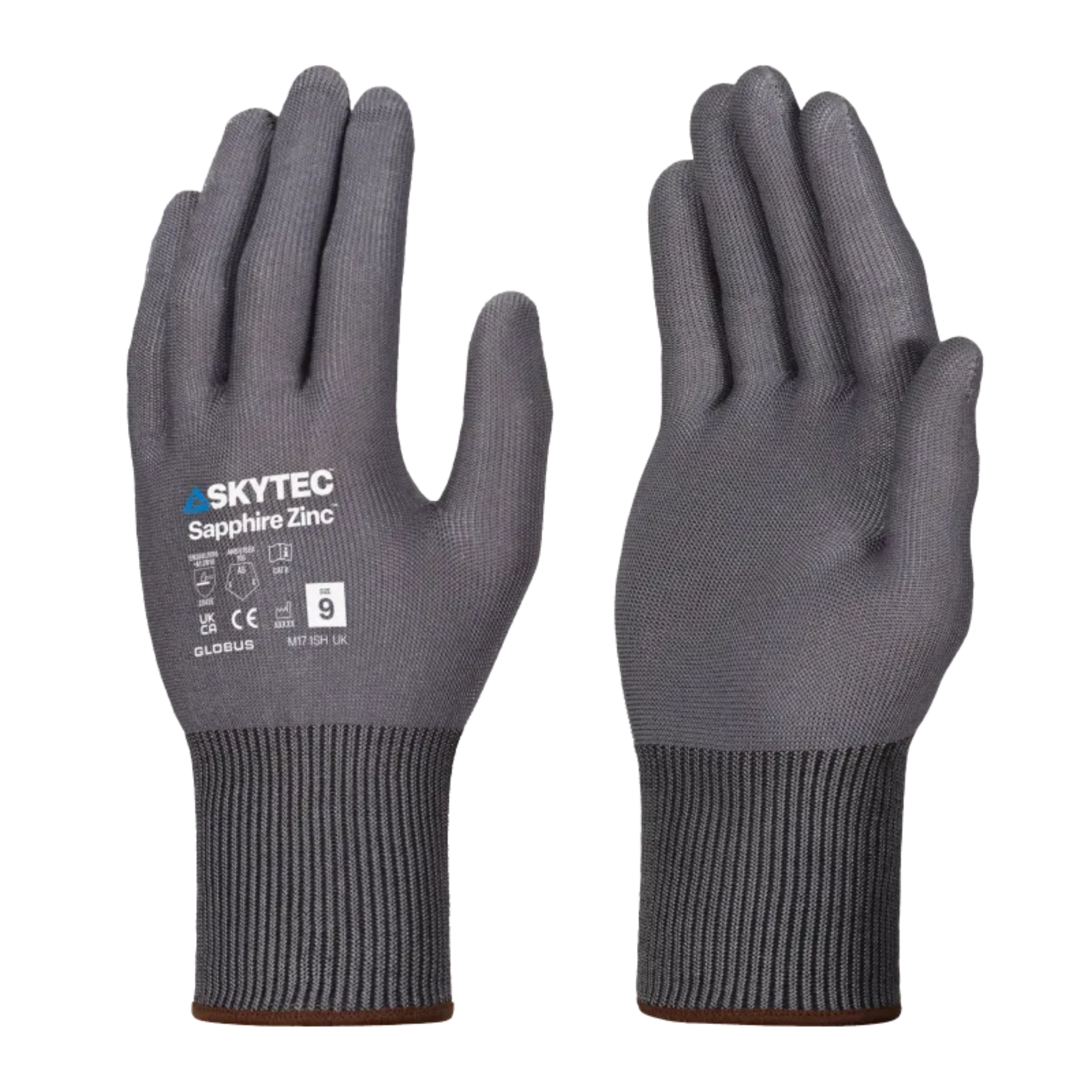 Skytec Sapphire Zinc Uncoated Gloves, Cut E, Pair
