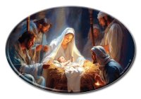 Ceramic Oval Plaque/Nativity   (38323)