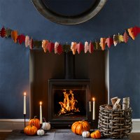 Autumnal Leaf Card Garland 2m