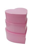 HAT BOX PINK HEART GLOSS SET OF 3 BOXES