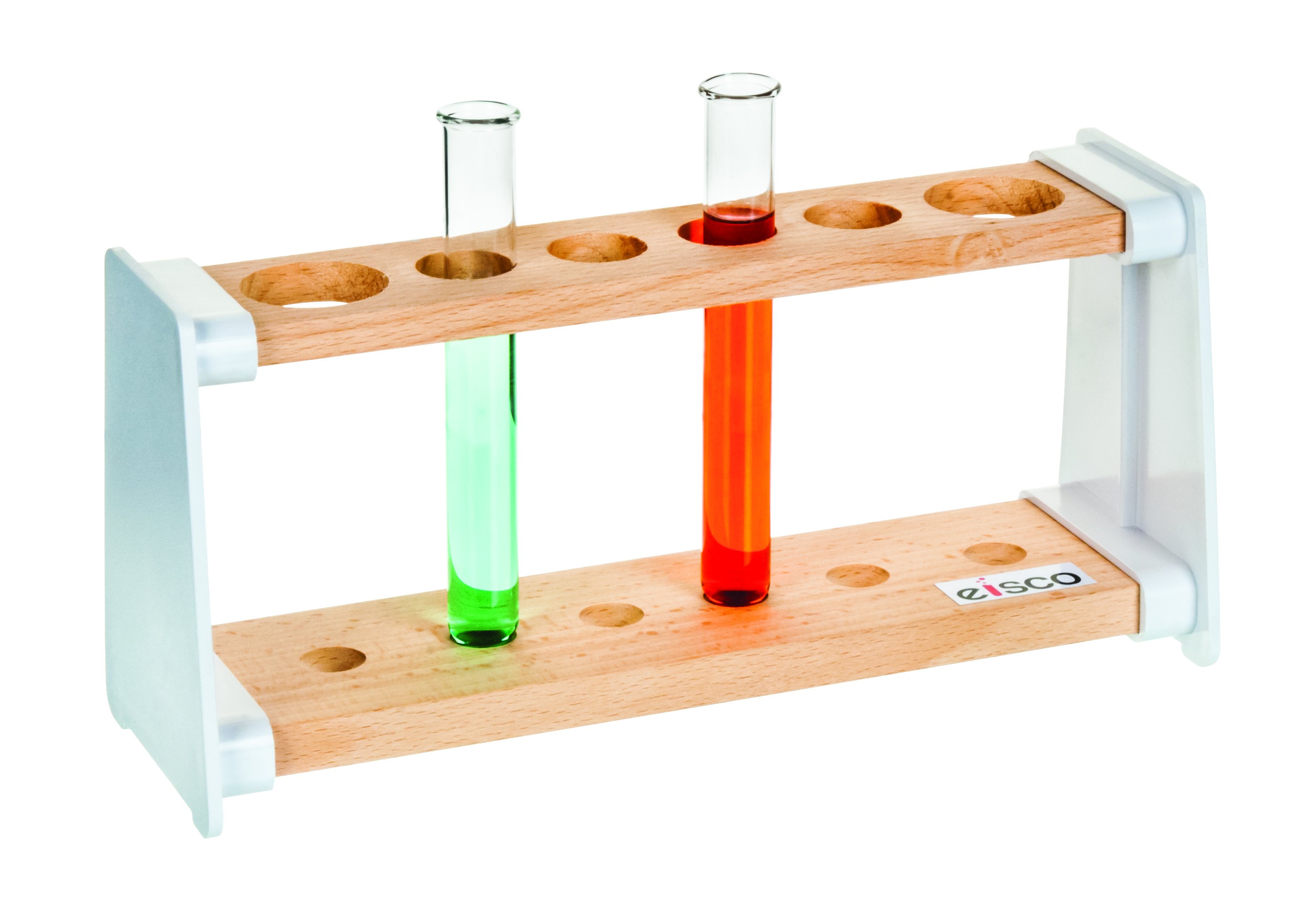 Stands, boiling tube, hard wood with polypropylene end supports, supplied as kit for assembly by user, 6 holes x 32 mm diameter