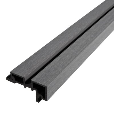 Linear Slatted External Corner Trim 2.9m Grey 49x99mm for Tippers Composite Cladding