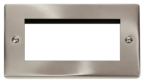 Click Deco 2G Quad Aperture Euro Mod Data Plate Satin Chrome VPSC312