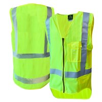 Hi-Vis Vest, Zip, D/N, Flame Ret, Yellow