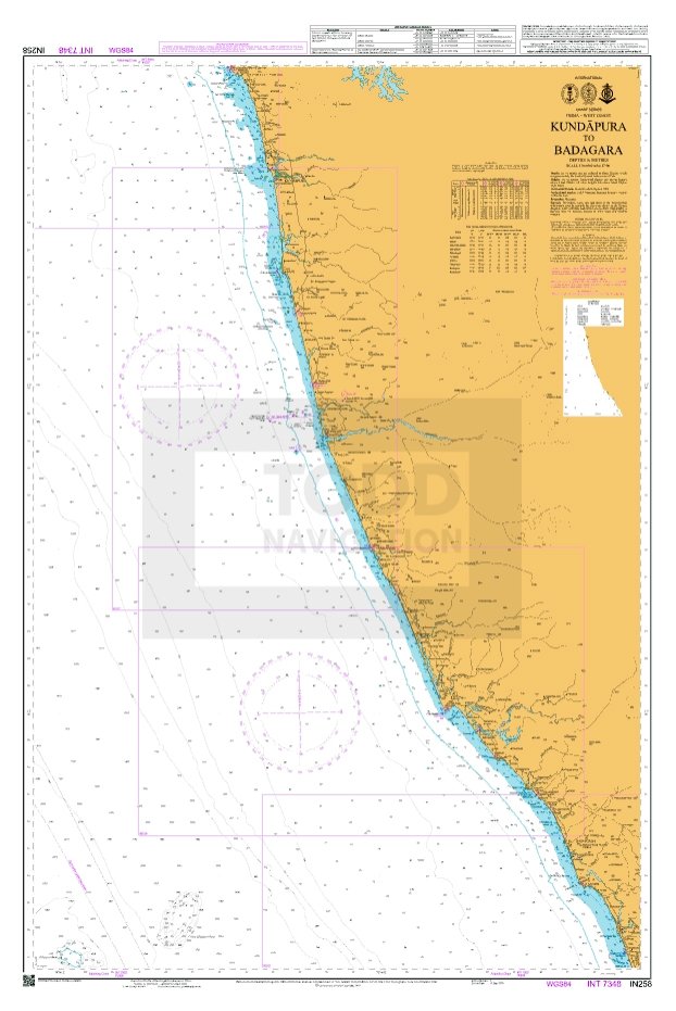 ADMIRALTY Chart - IN258 Kundapura to Badagara