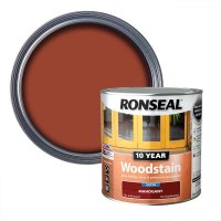 Ronseal 10 Year Woodstain Mahogany Tin & Swatch