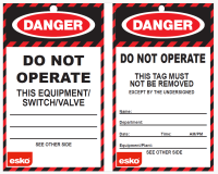 DANGER Do Not Operate Tag, Pack 100