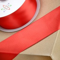 Double Sided Satin Ribbon Red - 50mm x 25m