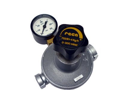 Drukregelaar 1-traps +mano 0-300mbar Q :4kg/u 1/4FF