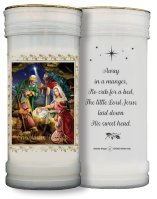 Pillar Candle/Nativity/Gold Foil Highlights   (87984)