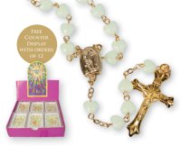Glass Rosary/Luminous Heart Bead   (6099)