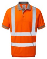 PULSAR&reg; Protect Short Sleeve Polo Shirt Orange - Recycled Content