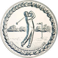 50mm Silver Golf Medallion