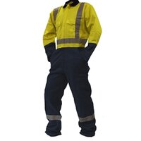 820020, Hi Vis Overalls, D/N IND/Wt 300Gsm Yellow/Navy