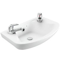 Lecico Atlas 2 Tap Hole White Wall Hung Basin