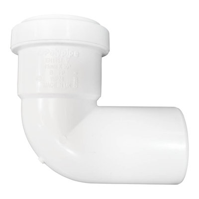 Polypipe 40mm WP24 91.25 Degree Push Fit White Swivel Bend